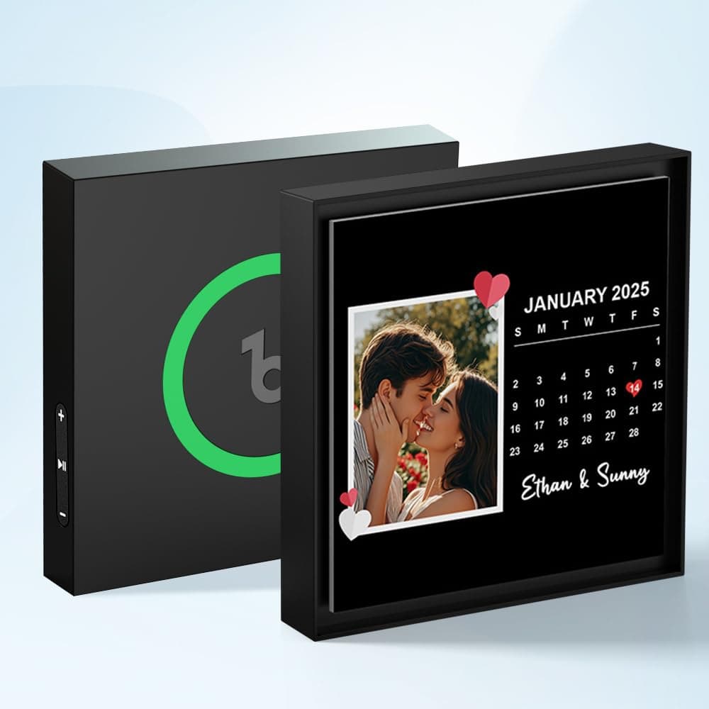 Custom Music Fridge Magnet Personalized Spotify Plaque Magnet Can Play Songs & Adjust Volume Customized Photo Album Refrigerator Magnets Gifts for Valentine's Day Anniversary for Couples Him Her 5.0