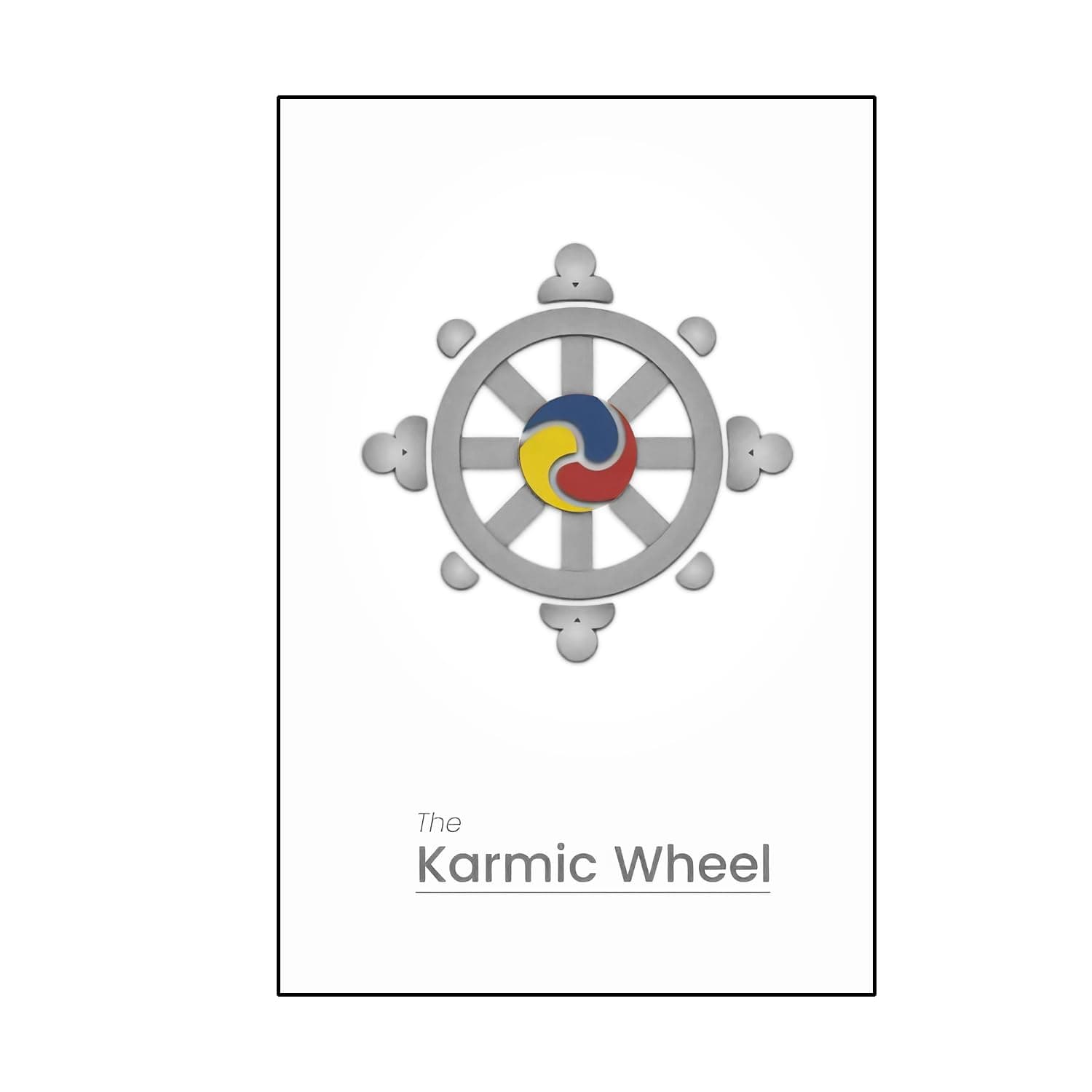 ORIGINAL KARMIC WHEEL | Prashant Studio ADITYA GIFT GALLERY | The Karmic Wheel | a4 Size With White Frame | Vastu Shastra With White Frame | ractangle frame