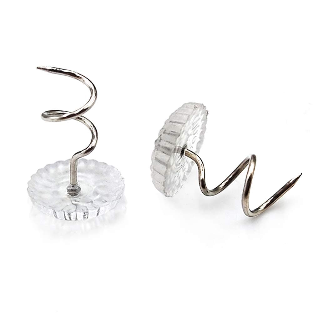 200 pcs Transparent Plastic Head Screw Nail for Upholstery and Fixed Blankets Sofa Sets Clear Heads Twist Pins Slipcovers Bedskirts