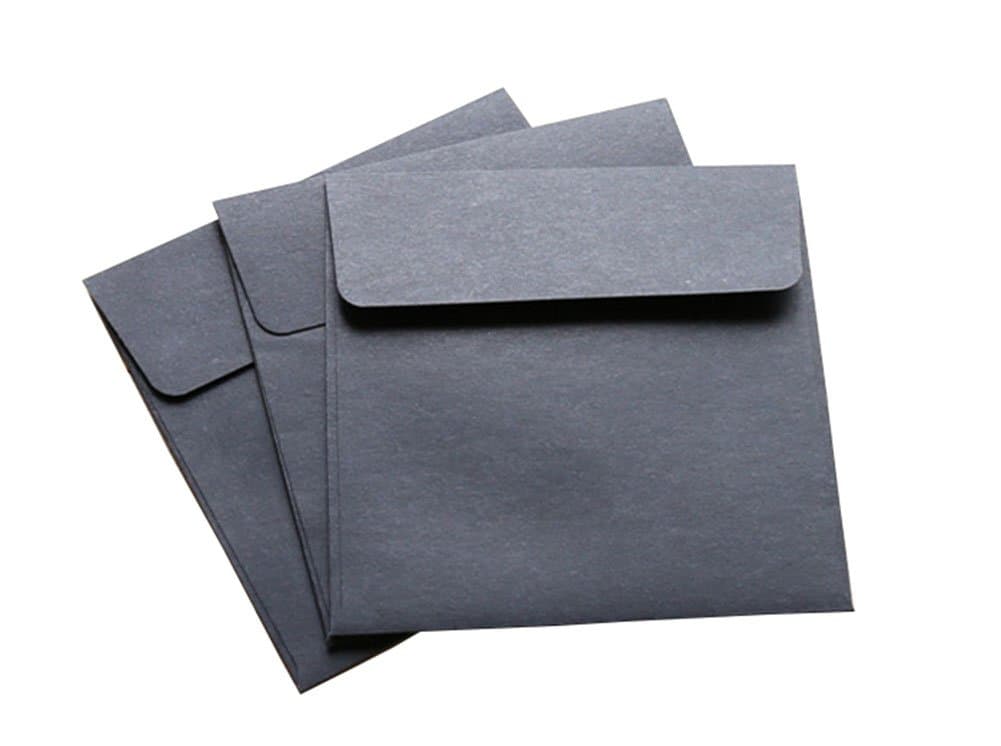 Rommaner 100 Pcs Kraft Paper Envelope Small Envelope for Gift Card, DIY Greeting Cards, Wedding Invitations, Letters (Black)