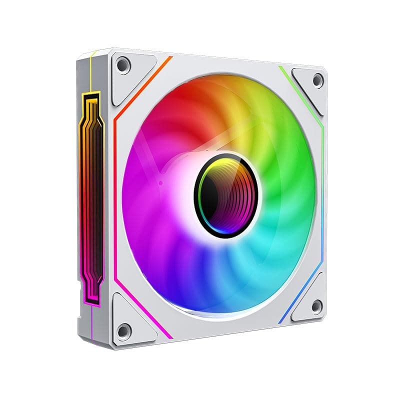 UPSIREN CASE Cooling Fan, Computer Case Fan, 4pin PWM PC Fan, 25mm Thick, 1200/2500RPM Speed, 40/65CFM, Silent CPU Cooling Fan (1, White, 12CM)