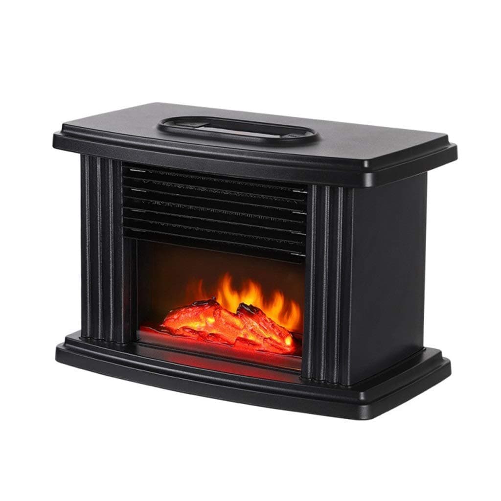 RENJUN- Realistic Flame Effect 1000W Black Metal Frame Overheating Protection Room Portable Heater 15.2x22.4x12cm