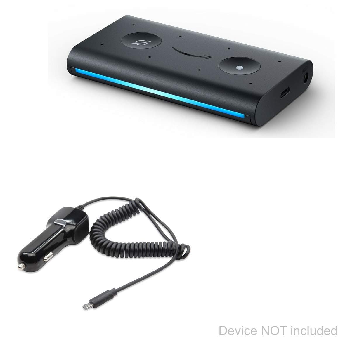 BoxWave Car Charger for Amazon Echo Auto (Car Charger by BoxWave) - Car Charger Plus, Car Charger Extra USB Port with Integrated Cable for Amazon Echo Auto - Black