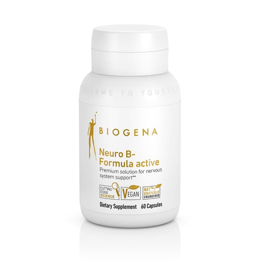 Biogena Vitamin B Complex Capsules with All 8 b-Vitamins B1, B2, B6, B12, folate, niacin, biotin and pantothenic Acid to Support Psyche & Nervous System** - Neuro B-Formula Active Gold