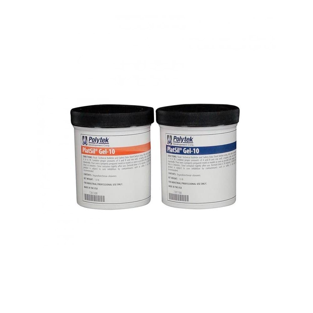 Polytek PlatSil Gel-10 Platinum Silicone Rubber (2lb kit) - White, Medium Viscosity, Waterproof, Prosthetic Appliance, Special Effects, Molding & Casting