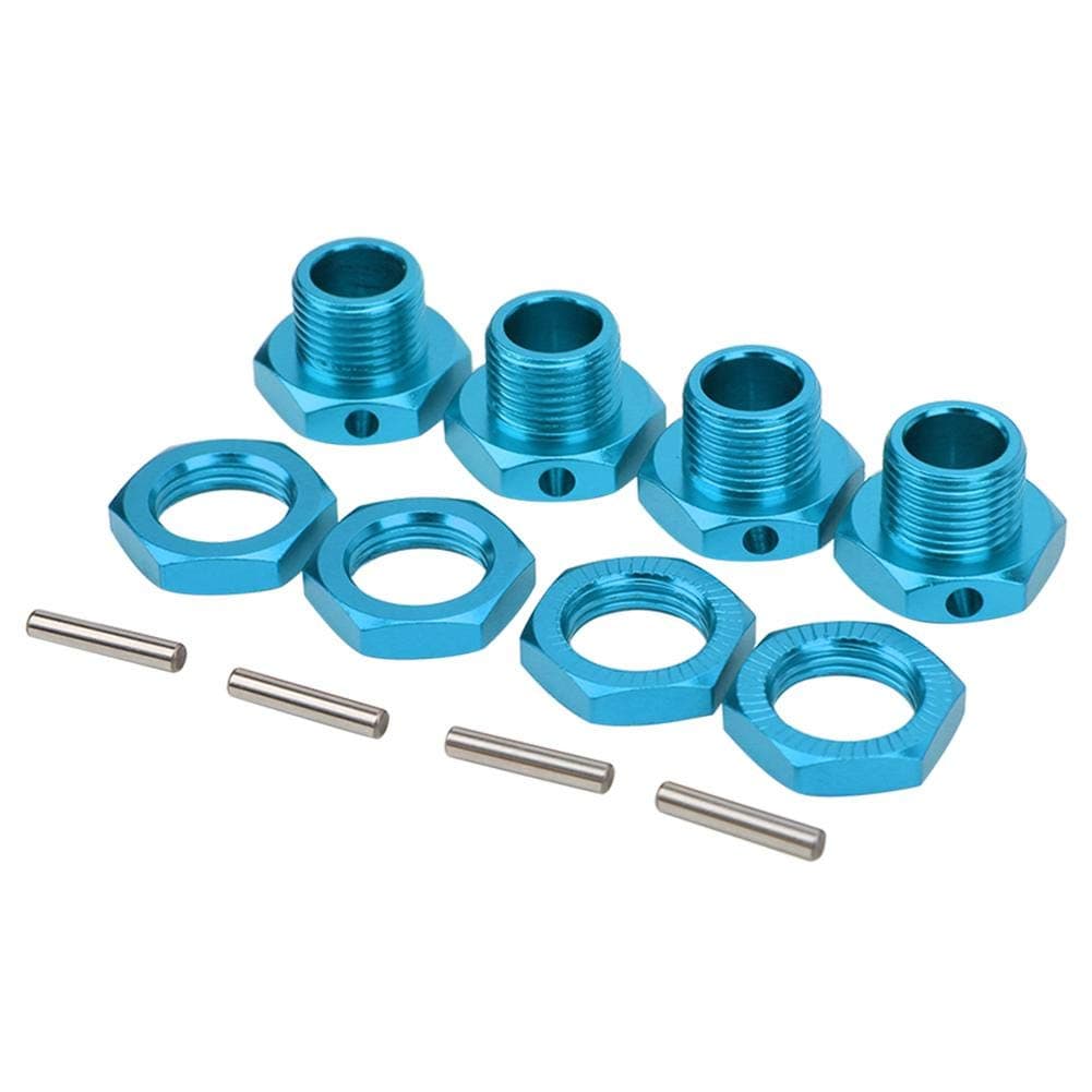 4Pcs RC Hex Coupler Kit, 17MM Wheel Hex Coupler Aluminum Alloy Toy Car Hex Driver for 1/8 RC Vehicle(Blue)