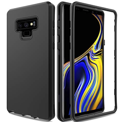 AMENQ Case for Galaxy Note 9, Heavy Duty Full Body Shockproof with Rugged Rubber TPU Bumper and Scratch Resistant PC Protective Armor Phone Cover for Samsung Galaxy Note 9 2018 (Black)