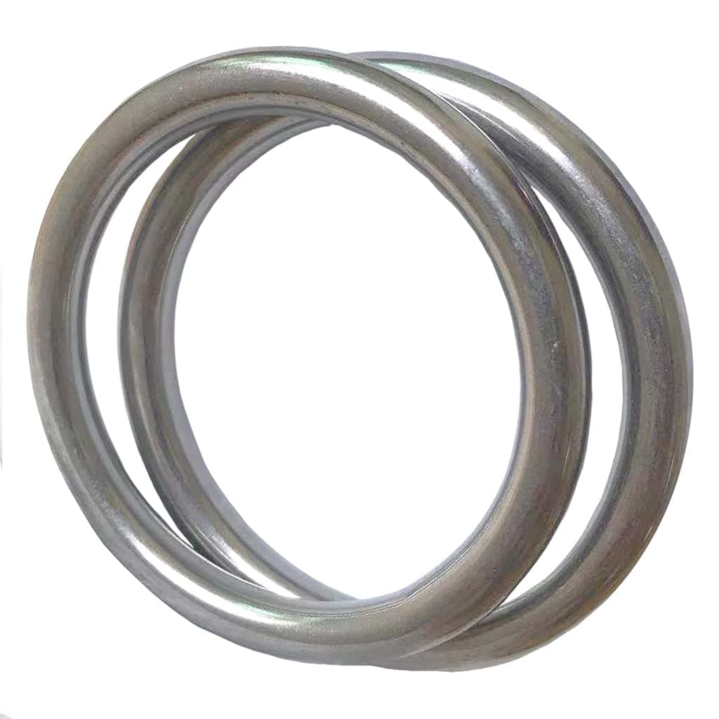 3" Metal O-Ring, 2 Pack 304 Seamless Welding Stainless Steel Rings Heavy Duty Smooth Solid Multi-Purpose Big Ring for for Crafts, 8mm x 60mm
