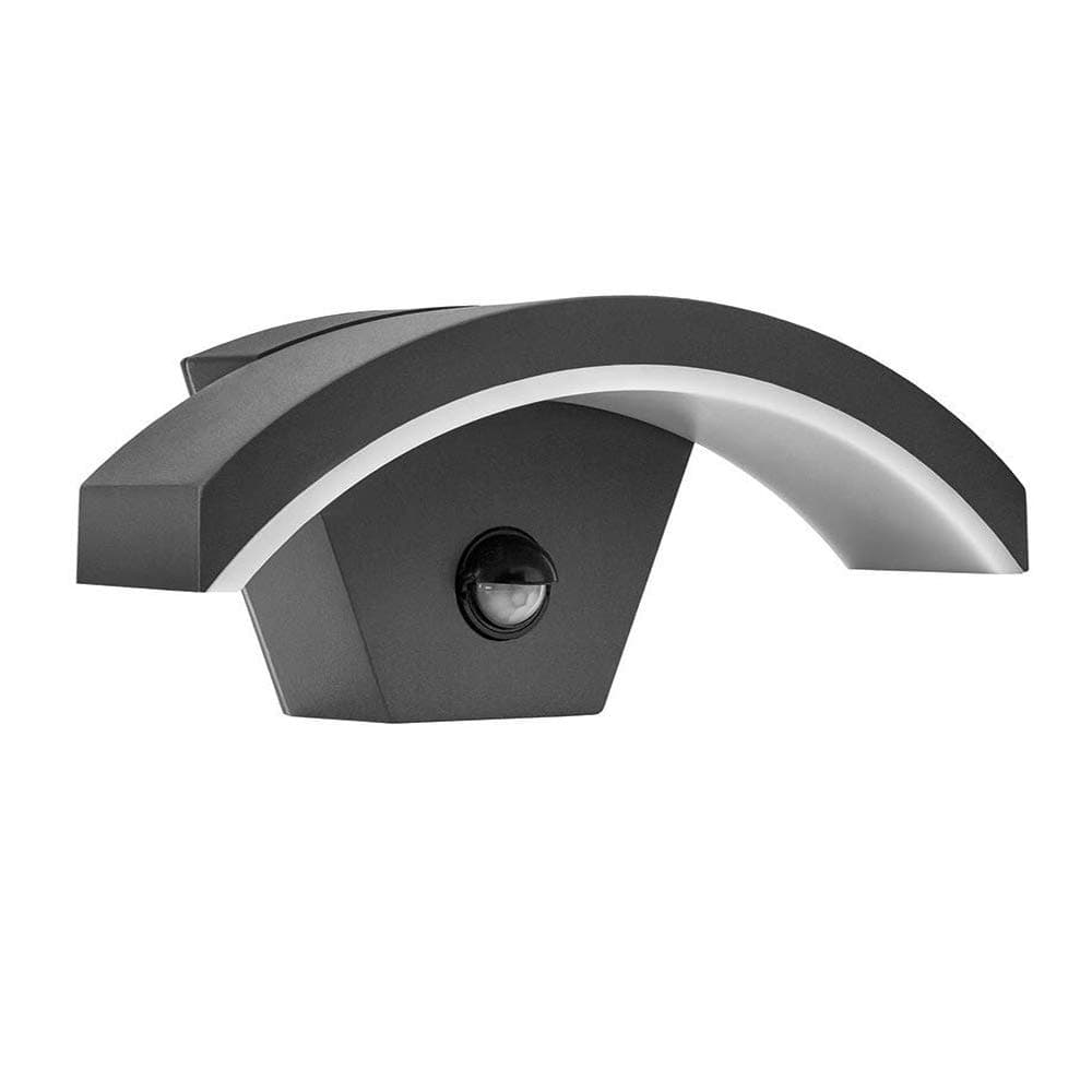 LASIDEOutdoor LED Wall Lights with PIR Motion Sensor, Anthracite Grey Outside Wall Lights Electric, Waterproof Aluminium 3000K 360LM Garden Wall Lights Mains Powered for Front Door Patio Porch Garage