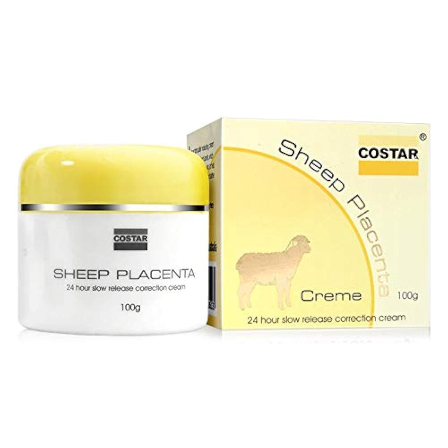 Costar Sheep Placenta Cream – 100g – 24-Hour Slow Release Formula with Placenta Extract and Lanolin – Hydrating and Correcting Skin Cream – Made in Australia