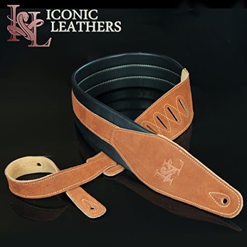 Iconic Leathers Rust Brown Leather Padded Guitar Strap IL-15SBrn