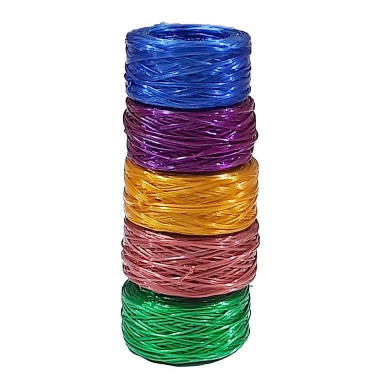 Rope (ROPE1-5) for Packing Boxes Tie Plants Binding Home Garden Commercial Use Creepers Plastic Rassi Sutli Dori Thread Cord Role 5 Bundles Multi Color Approx 250 Grams,50 Gram Each Bundle