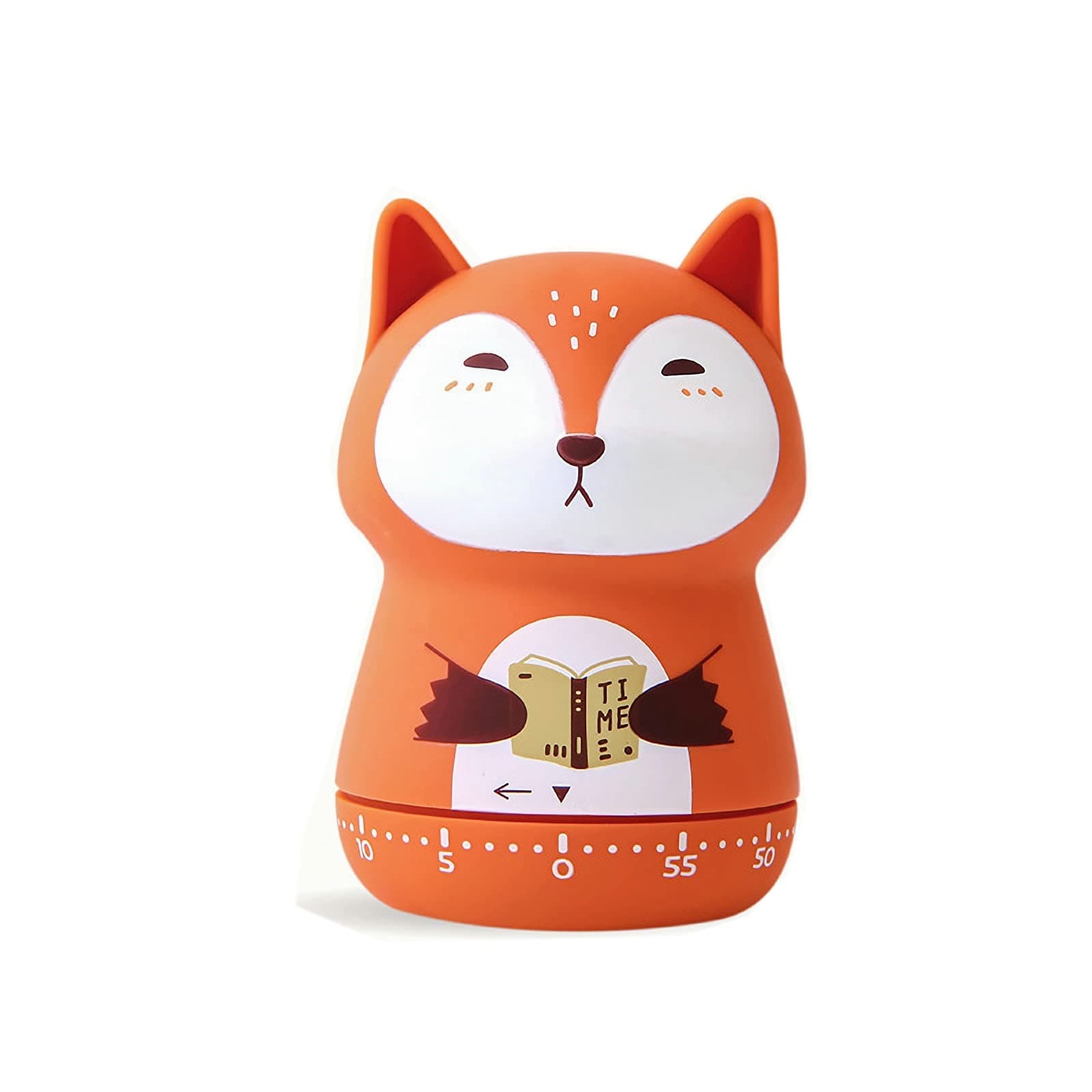 Mechanical Kitchen Timer, Cute Animal Wind Up 60 Minutes Manual Countdown for Kids, Classroom, Home, Study and Cooking (Orange Fox)