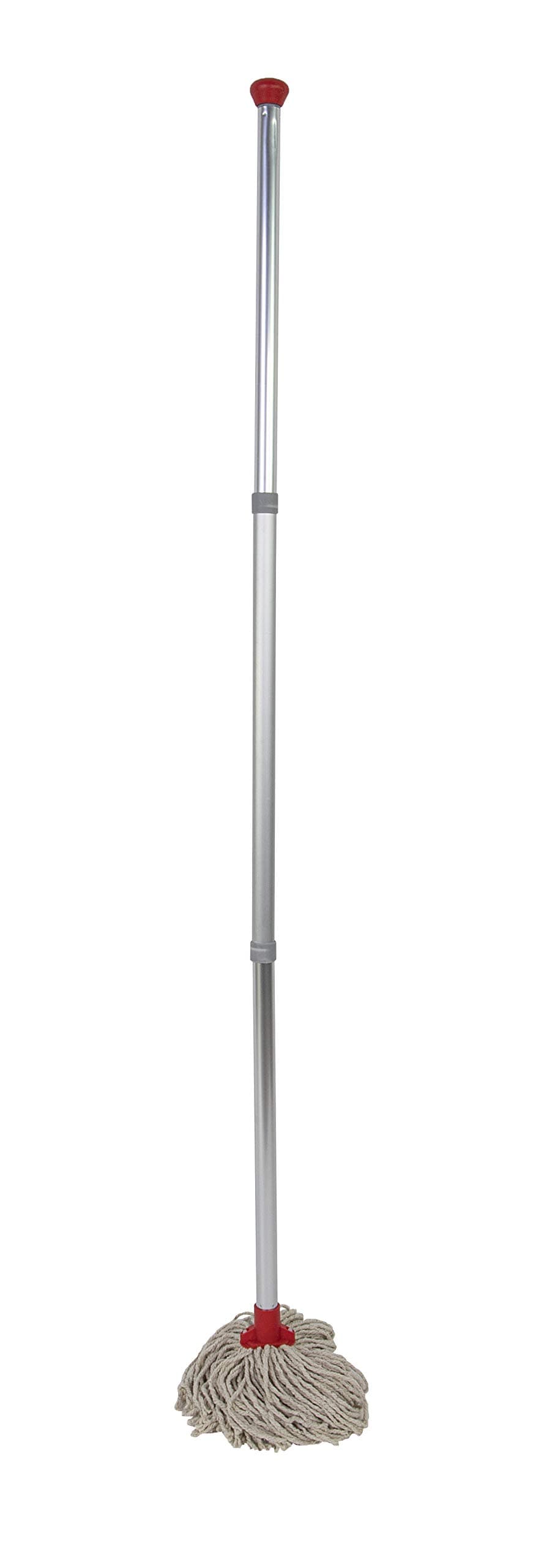 – Professional Mop Kit - Red, 14" Aluminium Handle, 2 x 100% Recycled Cotton Yarn Mop Heads, CHSA Approved, for Floor, Wood, Tile, Marble & More