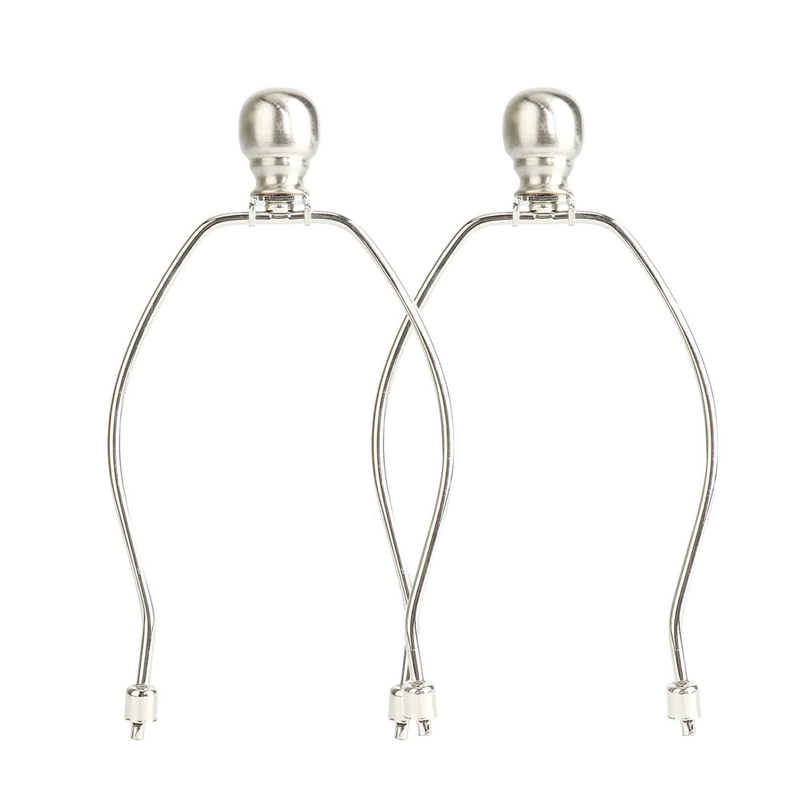 ROTTOGOONDuty Lamp Harp Fitter for Lamp Shades, Modern Nickel Finish Pack of 2, Lamp Shade Harp Holder