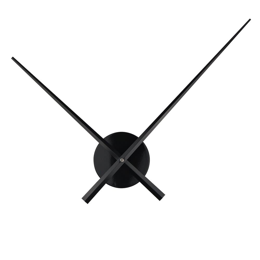 Timelike Simple Elegant Glossy Aluminum Wall Clock, Super Long Large Clock Hands, Black