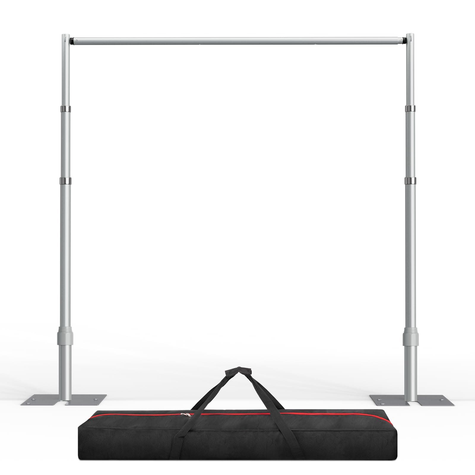 EMART Pipe and Drape Backdrop Stand Kit,8.9x10ft/ 2.7x3m Heavy Duty Background Holder, Adjustable Metal Back Drop Frame for Wedding Birthday Party Banquet Decorations - Sliver