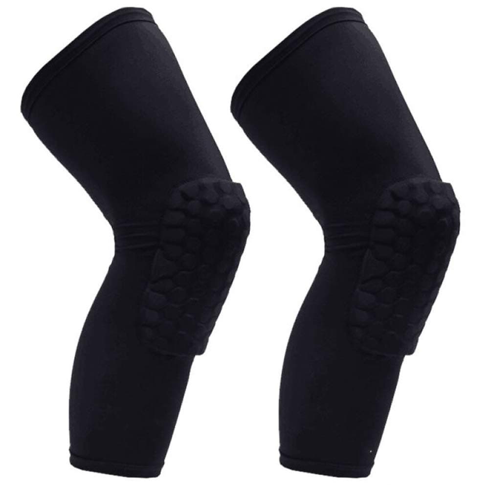 PISIQI Knee Pads Compression Pads Long Leg Sleeve Collision Avoidance Brace Protection Knee Sleeve for Basketball Football Volleyball Cycling (1 Pair)