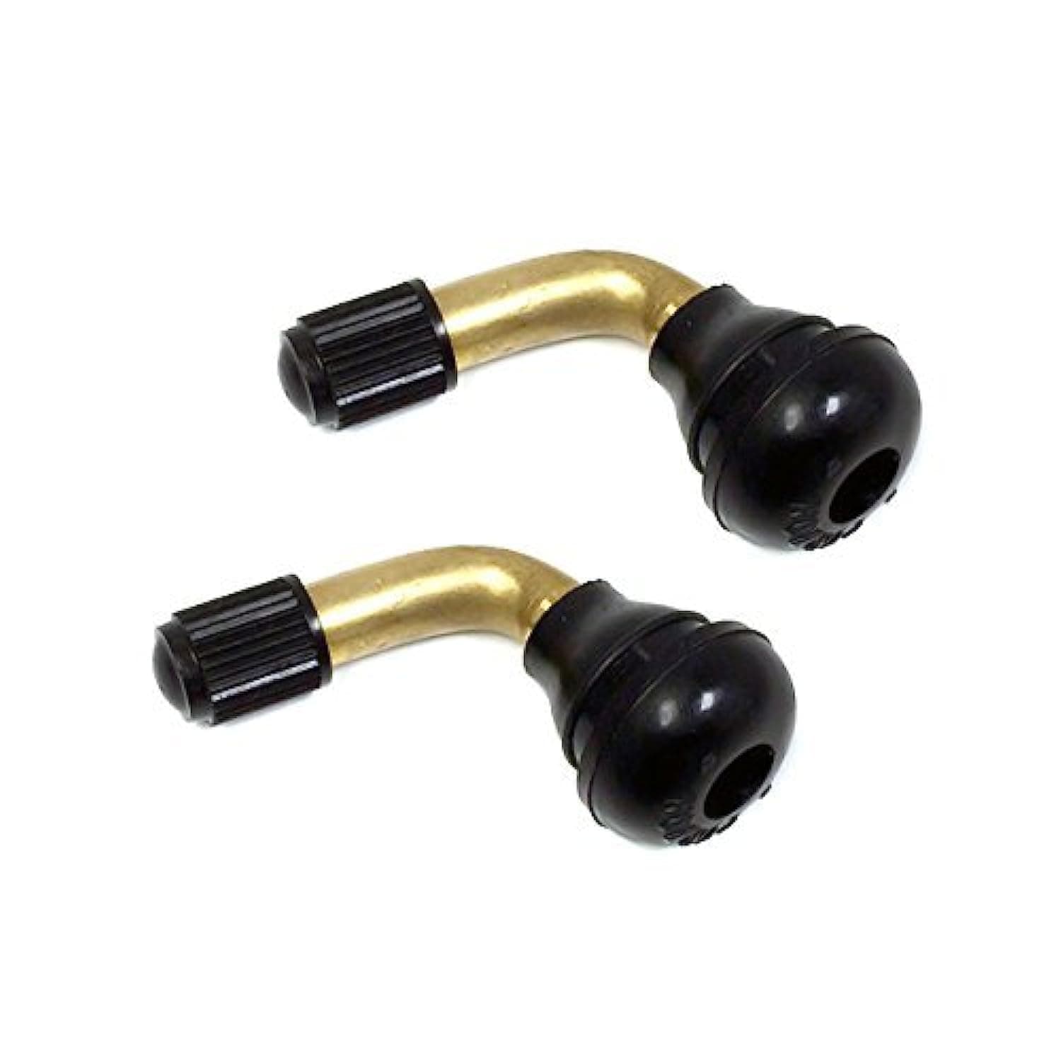 MMG PVR70 Valve Stem Bent 45 Degree Angled, Brass Stem, Snap-in Rubber Base (Pair 2pcs), Tubeless Tire Rim, Motorcycle Scooter ATV