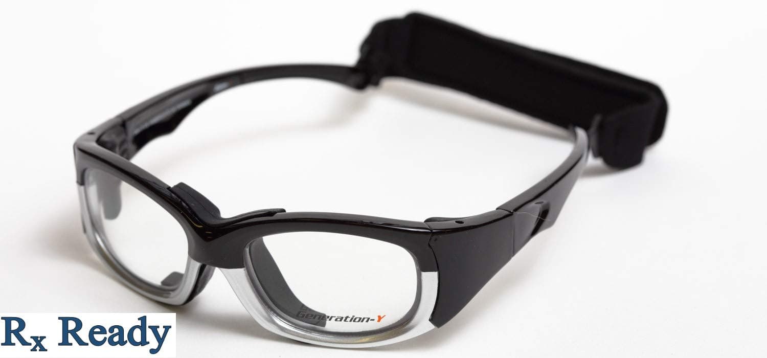 Generation-Y Protective Sports Goggles (ASTM Certified) (Medium, Black/Grey)