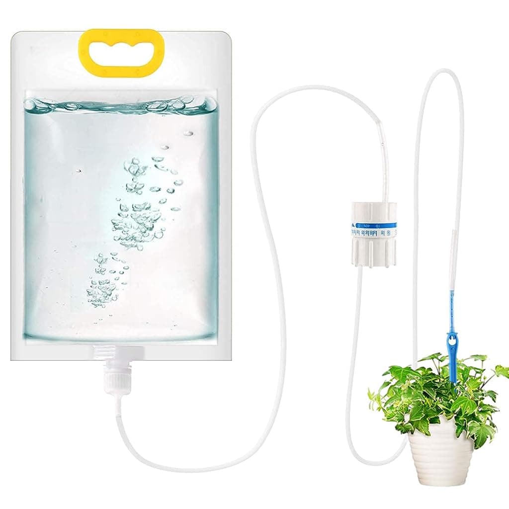 HASTHIP® Drip Irrigation Kit for Garden Home Office with 3500ml Water Bag and Slow Release Control Valve Switch, Adjustable Self-Watering Devices for Pots Plant