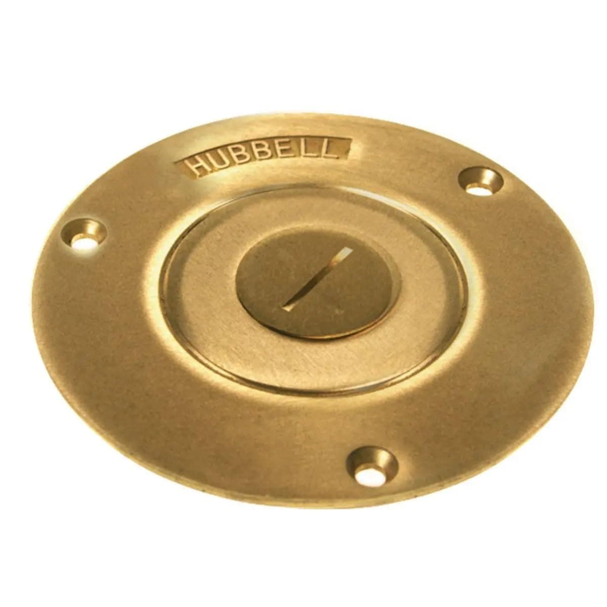 6285 3-7/8-Inch Round Brass Floor Box Cover with Threaded Combination Plug