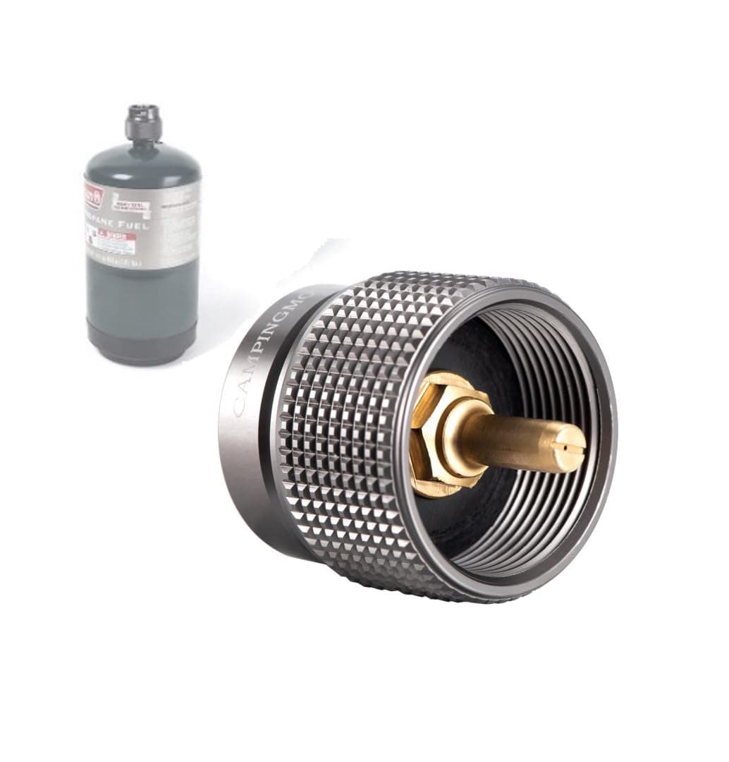 CAMPINGMOON Small Propane to Butane Adapter, Input: 16oz/1Lb small Propane Canister, Output: EN417 Lindal Valve Z22 (Silver)