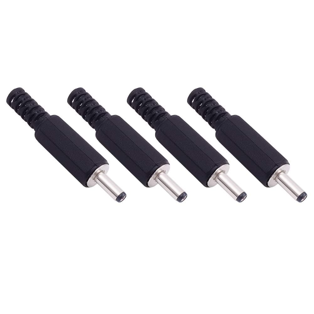 Fancasee 4-Pack Replacement 3.5mm x 1.35mm DC Power Male Plug Solder Type for CCTV, Lighting, Media Players & More