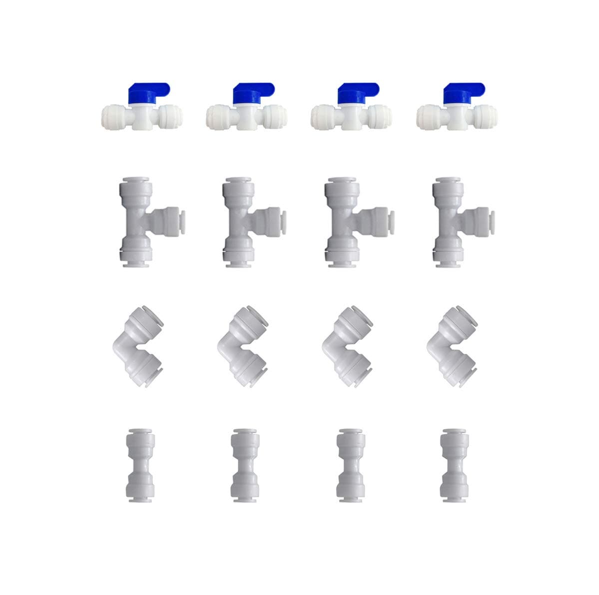 Neeshow 3/8" OD Quick Connect Push In to Connect Water Tube Fitting for RO Reverse Osmosis Water Filter Fittings Pack of 16