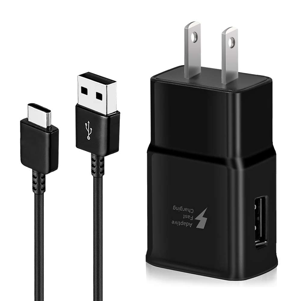 Adaptive Fast Charger for Samsung Galaxy S8/ S9 Note8/ S8 Plus/S9 Plus, USB 2.0 Fast Charging Kit (Wall Charger + C Cable)