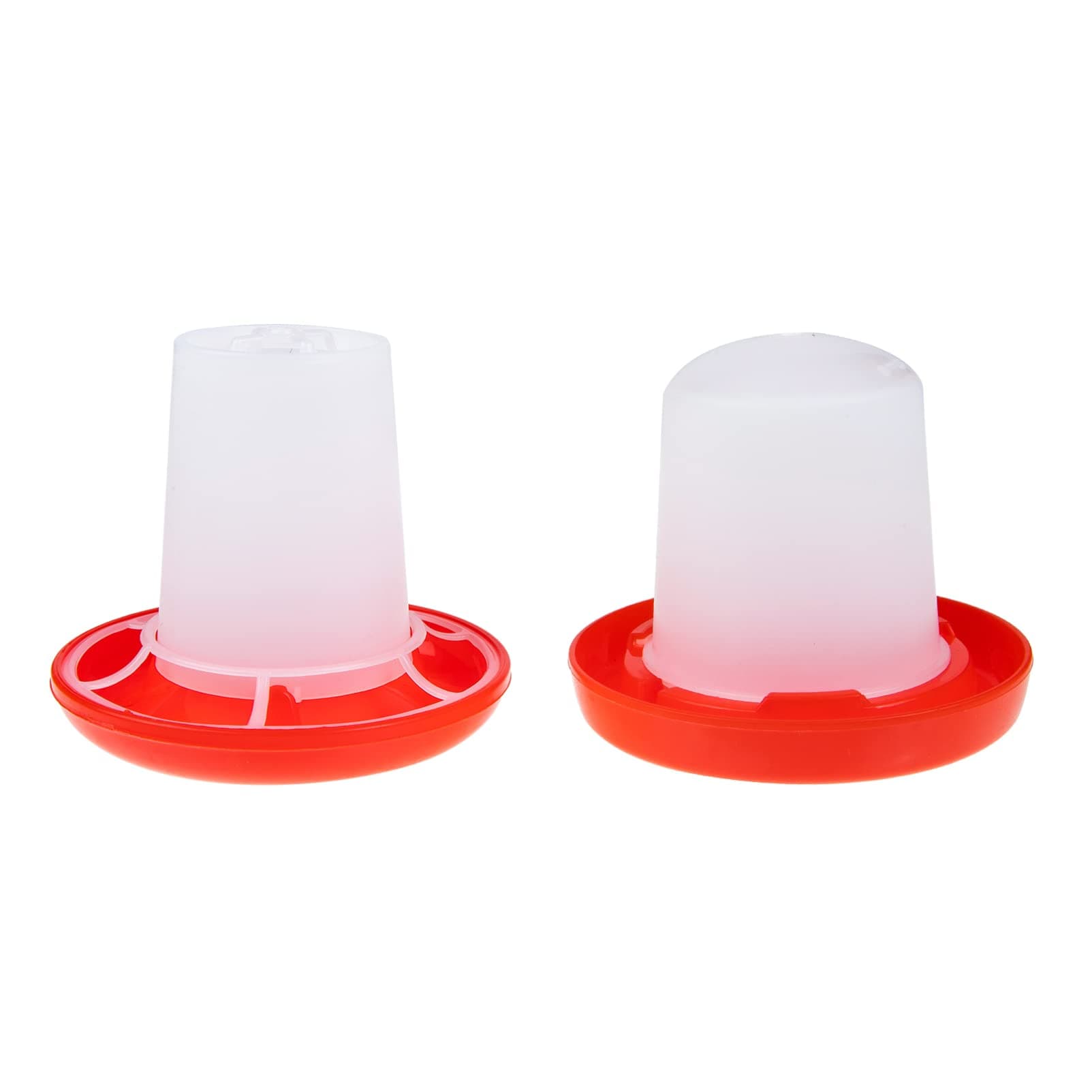 Generic 1 Set Chick Feeder and Drinker Kit Waste Free Chicken Feeders Hanging Poultry Waterer Food Feeder for Chicken Quail Hen Farm Coop White Red