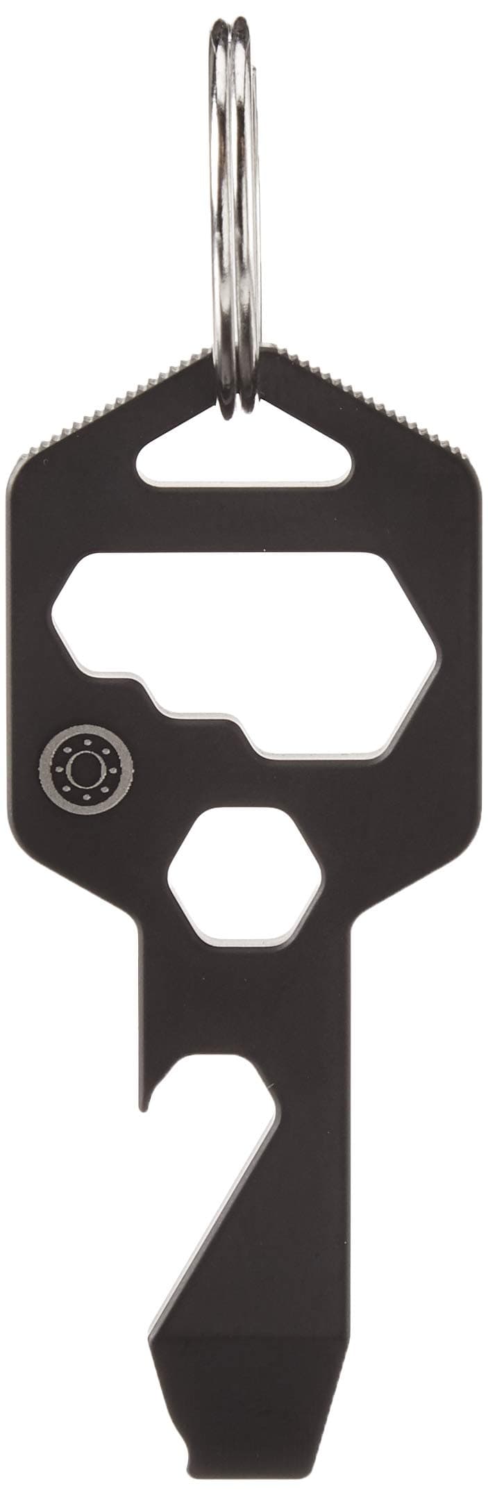 8 in 1 Titanium Multitool Keychain- Bottle Opener, Screwdriver and Wrench (Black) (1, Black)