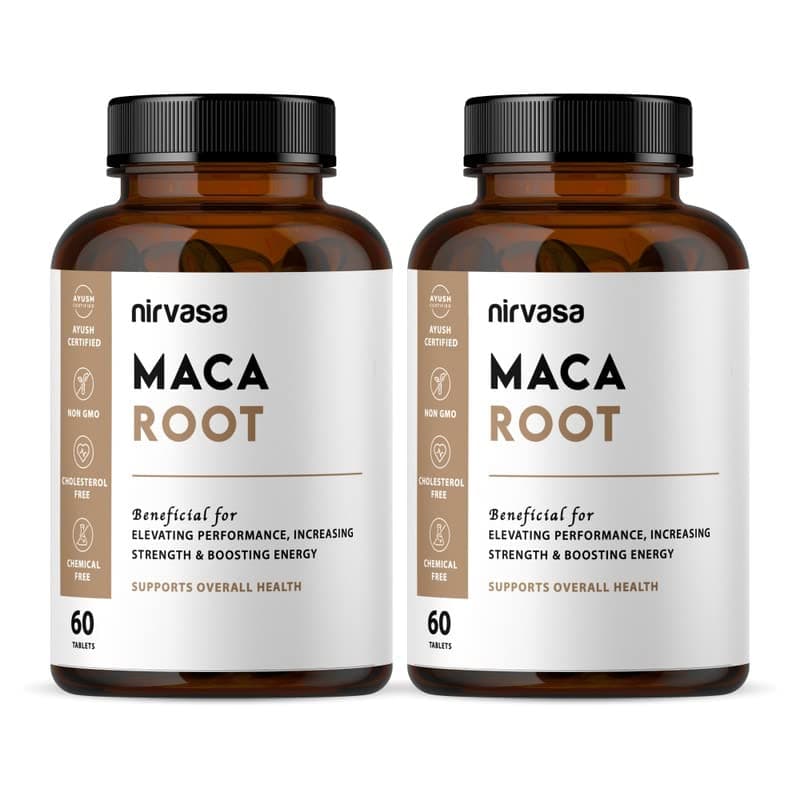 Maca Root Tablets 800mg (2x60 Tabs) | Ayurvedic Supplement for Energy, Strength, Stamina & Vitality | Supports Fertility & Hormonal Balance | For Men & Women (Pack of 2)