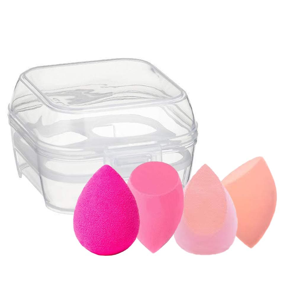 Beauty Blender Complexion Sponge – pack of 4 Egg Shaped Foundation Blending Sponge Ideal for women Makeup Highlighters, Powder, Cream or Liquid Application (Assorted Color)