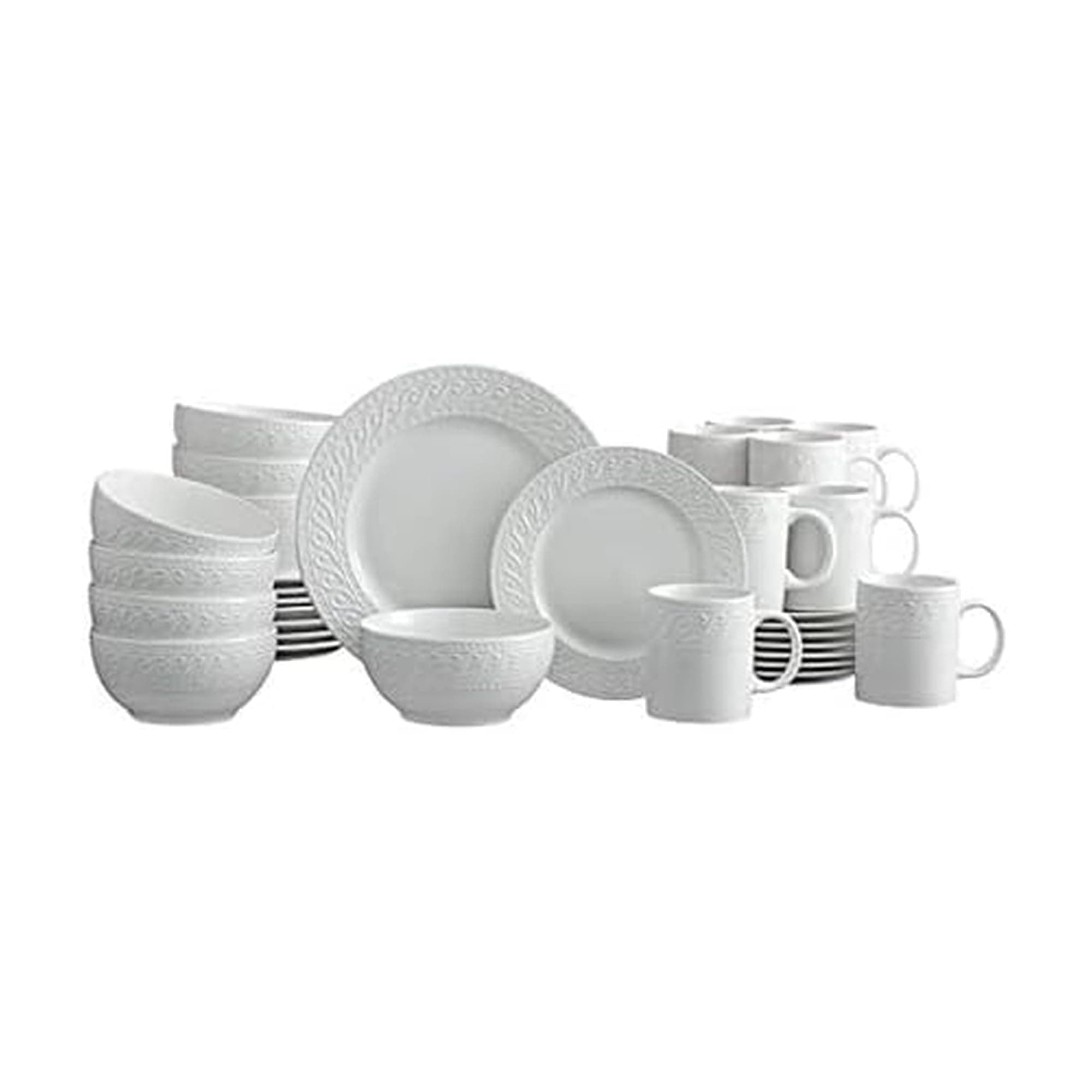 Pfaltzgraff 5165284 Sylvia Dinnerware Set, Porcelain, White