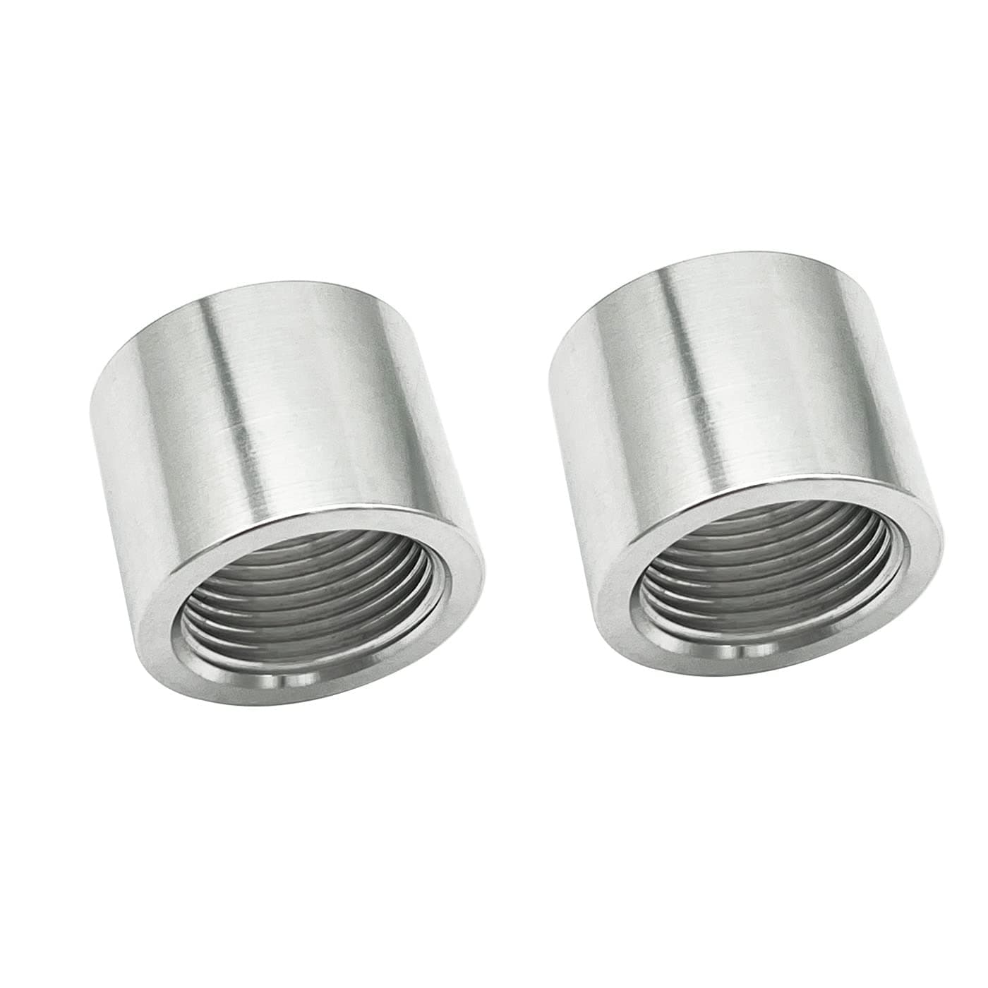 KRD PERFORMANCE Female 1 NPT Weld On Bung, 1" Weldable Bung Fuel Tank Fitting, Pack of 2, Aluminum Natural