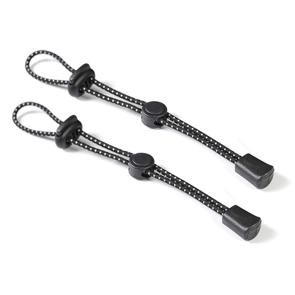 luzen 2Pcs Black Backpack Hiking Pole Ropes Adjustable Elastic Rope Lanyard Fixing Buckle Holder for Outdoor Hiking Walking Trekking Climbing Stick Pole Carry Tie Cord