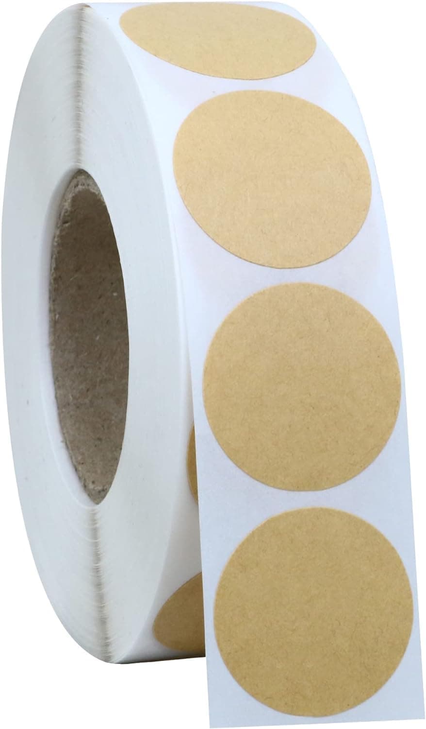 1000PCS Kraft Circle Stickers Dot Stickers, 1 Inch Round Blank Garage Sale Price Sticker Kraft Coding Tag Labels Brown Natural Envelope Seals for Home Classroom Jam Canning Jar Labels (Brown 1 Inch)