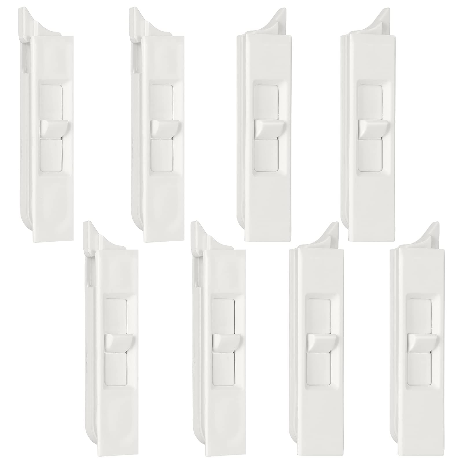 Jetec 8 Pieces Tilt Latch Pairs White Plastic Construction Snap-in Latch Pairs Spring Loaded Sliding Window Tilt Latch for Home Window Accessories