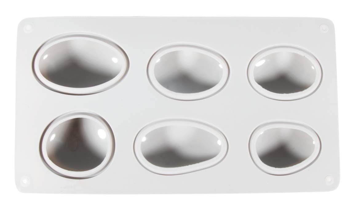 Rayher 36102000 Silicone casting mold stones, 14.5x26 cm, depth 3.5 cm, 6 different stone shapes, mold can be filled with creative concrete, jewelry concrete, Raysin casting powder, soap, wax