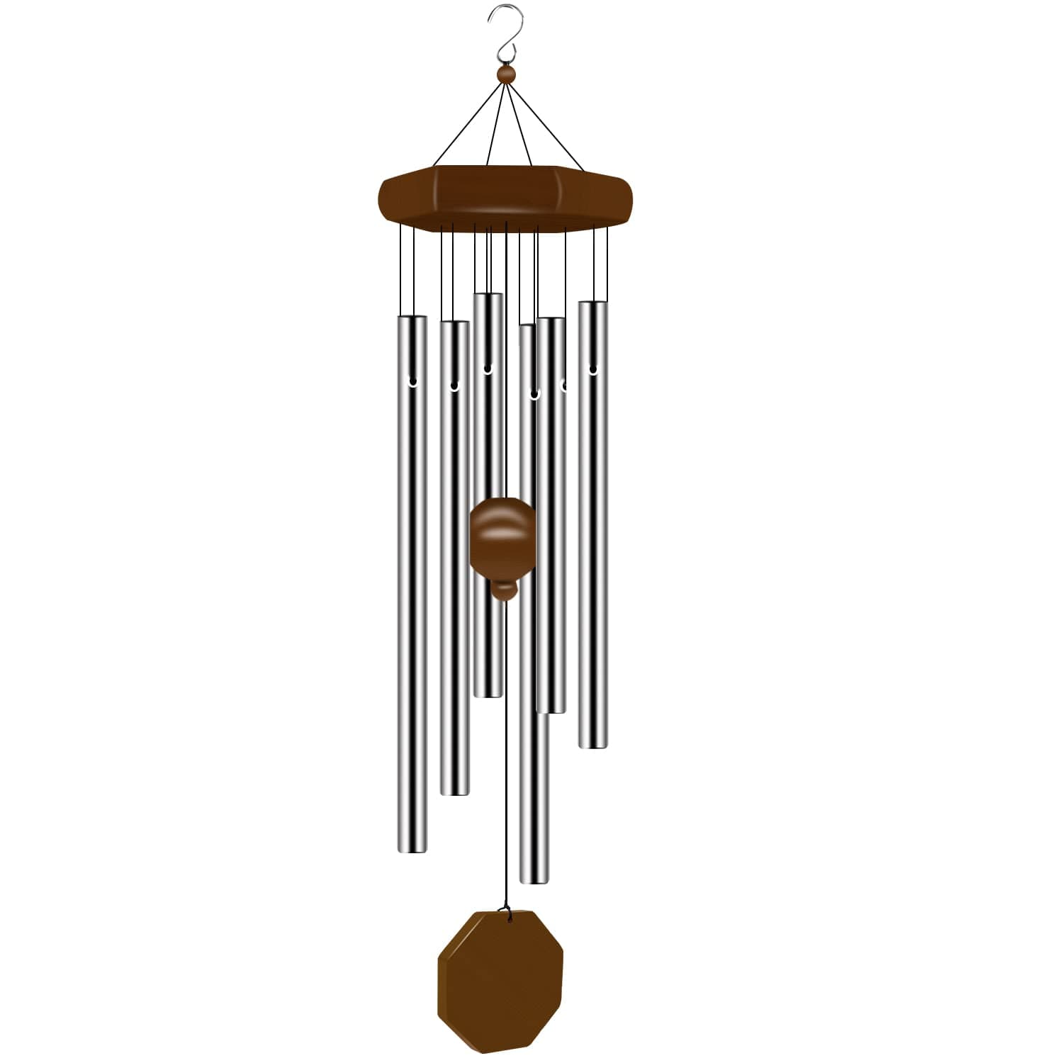Wind Chimes for Outside, Wind Chimes Outdoor Deep Tone with 6 Tuned Tubes, Memorial Wind Chime for Garden, Patio and Home