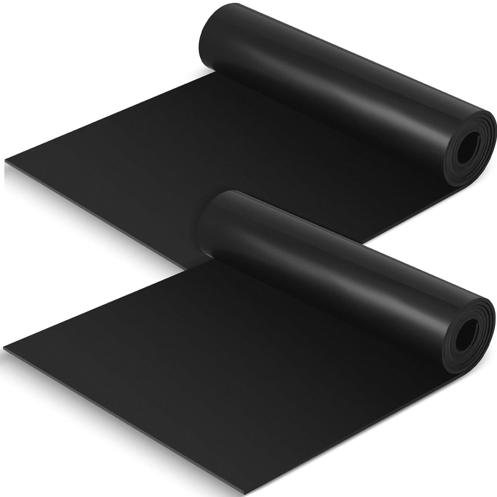 Pangda 2 Pcs Neoprene Rubber Sheet Rolls 12'' Wide x 48" Long x 1/8" (0.125") Thick, Solid Rubber Sheets for Gaskets, Pads, Crafts, DIY, Sealing, Protection, Bumper, Abrasion, Black