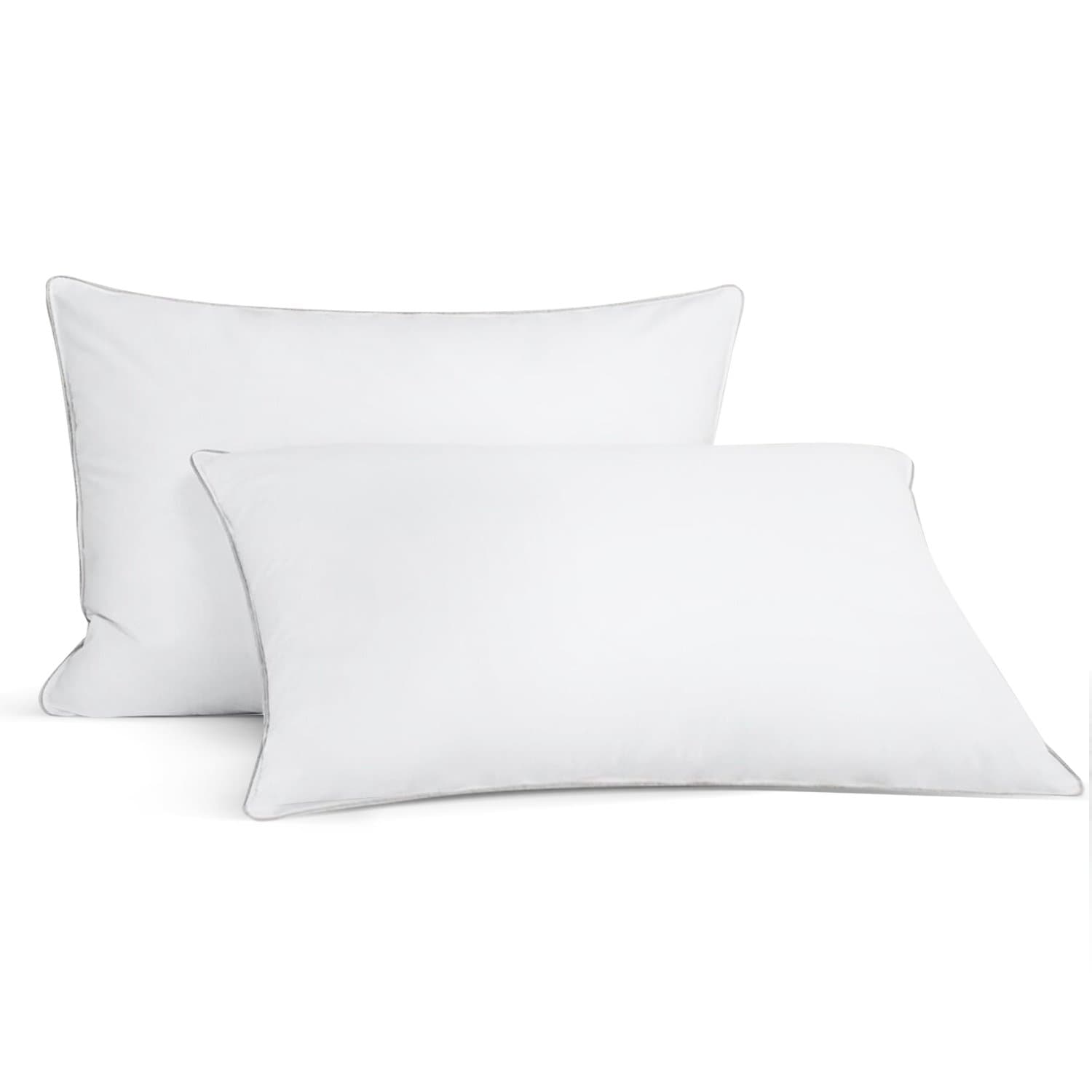 Park Hotel Collection Luxury White Down Feather Pillow (2-Pack) - Premium 100% Cotton Shell - King