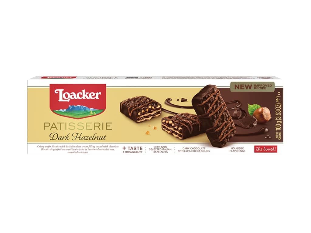 Loacker Gran Pasticceria Dark Hazelnut Chocolate Biscuits 100 g (Pack of 3)