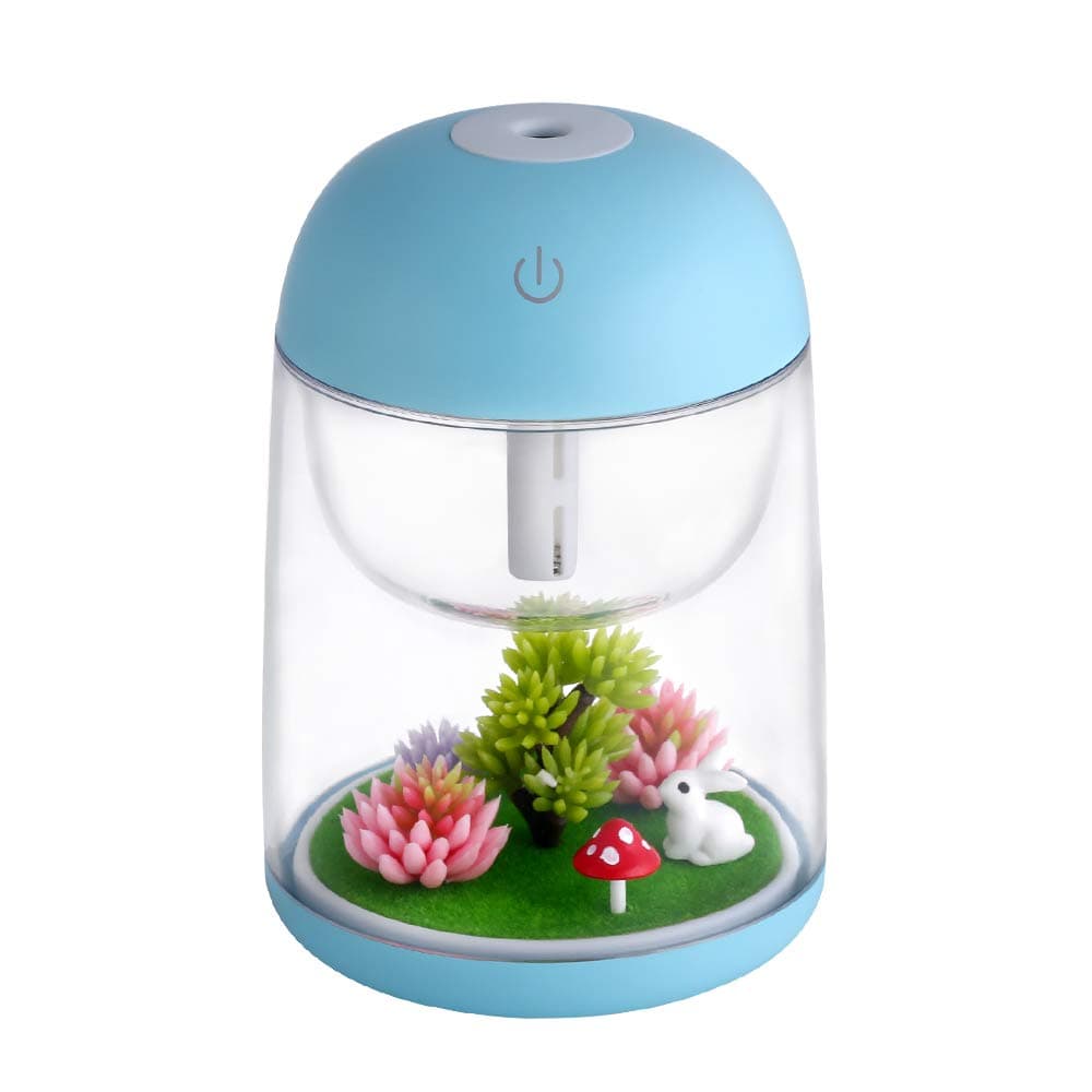 Air Humidifier Micro LED Landscape, Adjustable Mist Mode, Waterless Auto Shut-Off Various Places Like Bedroom,Office,Car (blue)