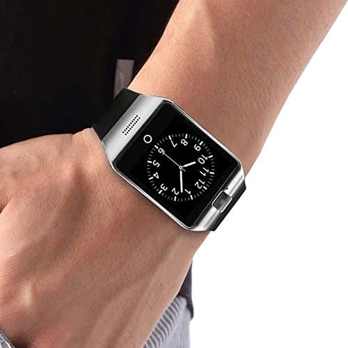 Bluetooth Smart Watch with Camera Cell Phone Touch Screen Wristwatch Support Sim Card for Android Samsung iPhone 6Plus and Other Smartphone Silver