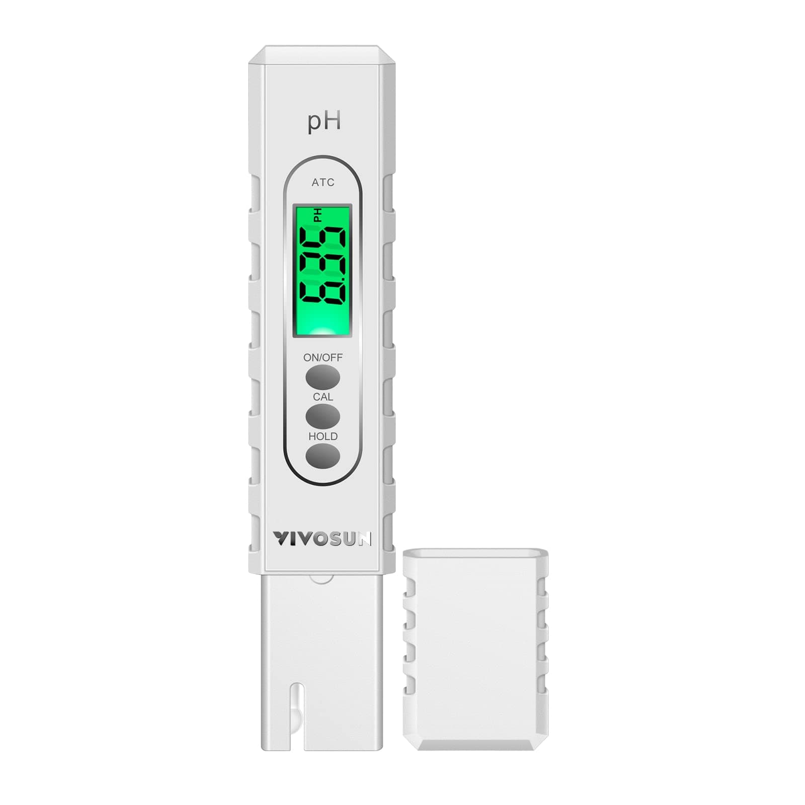 VIVOSUN PH Meter Digital PH r Pen 0.01 High Accuracy Water Quality r with 0-14 PH Measurement Range for Household Drinking, Pool and Aquarium, with ATC, White