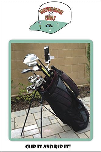 Golf Bag Cell Phone Holder/Stand - Driving Range Caddy - Easily Record Your Golf Swing! Improve Your Golf Game Quickly While Having More Fun on The Range!