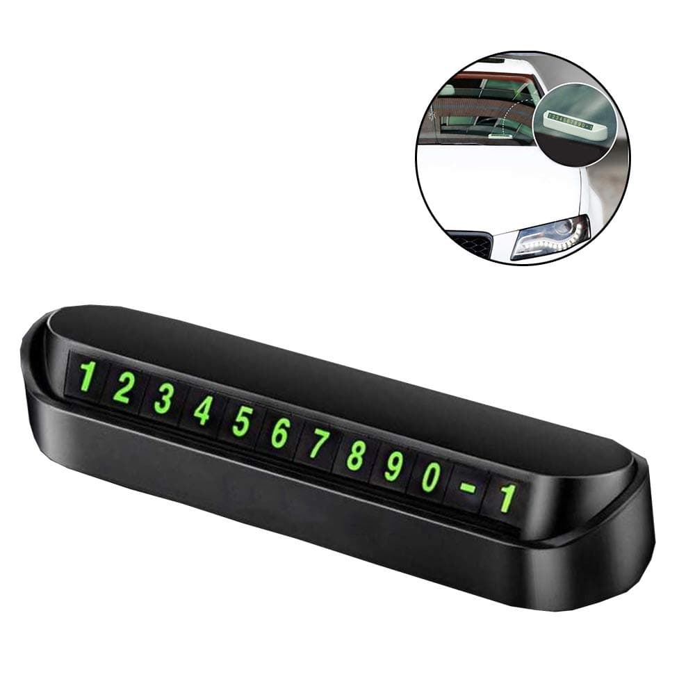 Ftand Night Luminous Hidden Car Temporary Parking Card, Creative Hidden Mobile Phone Number Plate for Automotive Interior Accessories