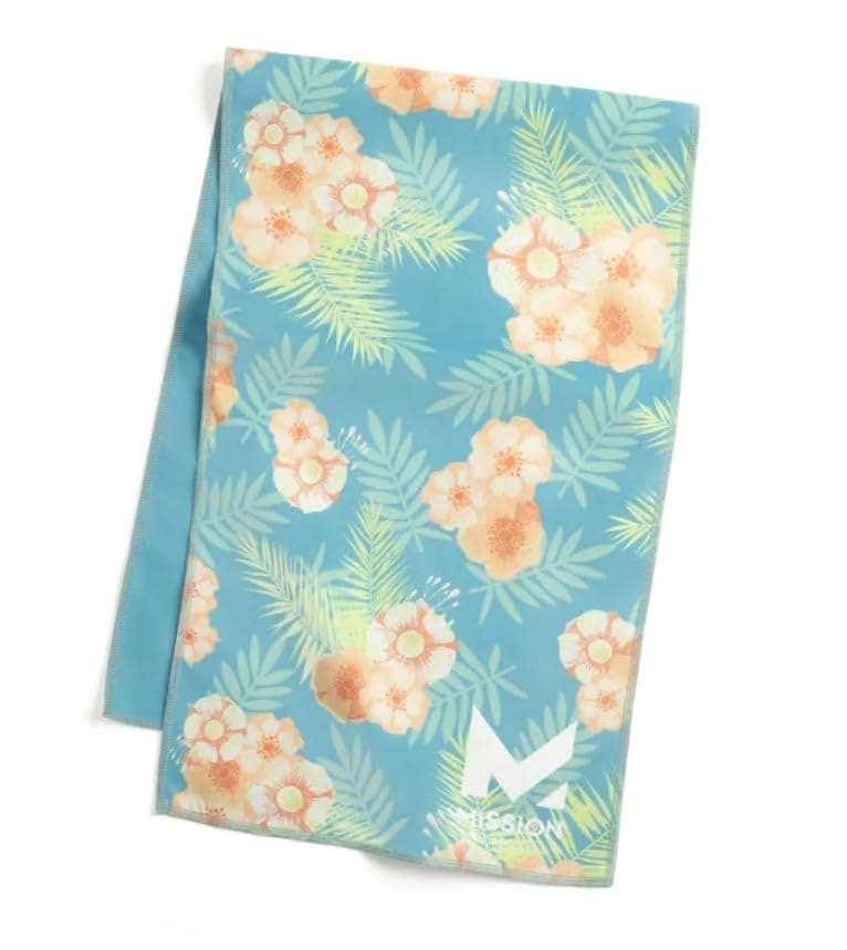 MISSIONOriginal Cooling Towel, Junglebird Bluebell - Soft, Durable Microfiber - Cools Up to 2 Hours - UPF 50 Sun Protection - Machine Washable